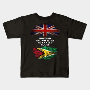 British Grown With Guyanese Roots - Gift for Guyanese With Roots From Guyana Kids T-Shirt